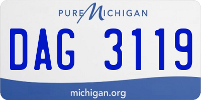 MI license plate DAG3119