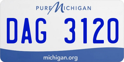 MI license plate DAG3120