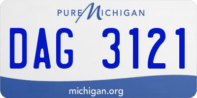 MI license plate DAG3121