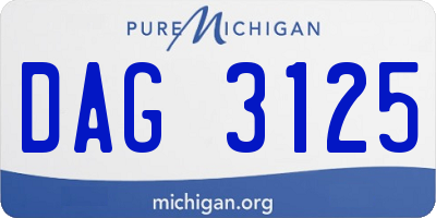 MI license plate DAG3125