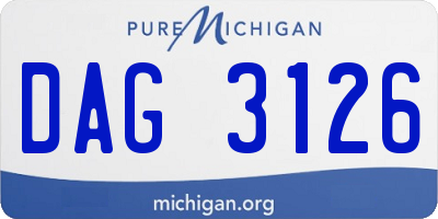MI license plate DAG3126