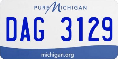 MI license plate DAG3129