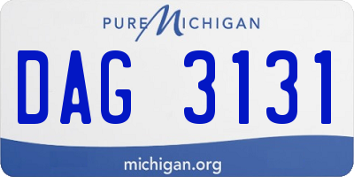 MI license plate DAG3131