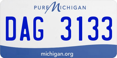 MI license plate DAG3133