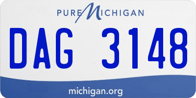 MI license plate DAG3148