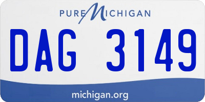 MI license plate DAG3149