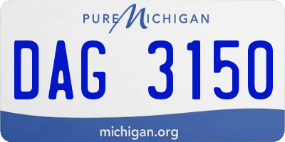 MI license plate DAG3150