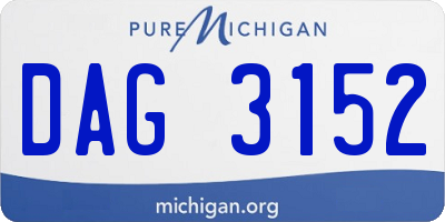 MI license plate DAG3152