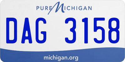 MI license plate DAG3158
