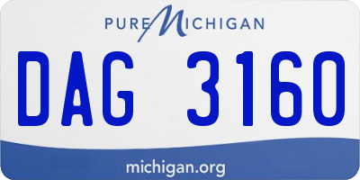 MI license plate DAG3160