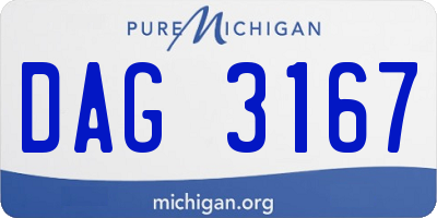 MI license plate DAG3167