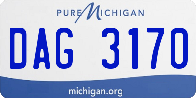 MI license plate DAG3170