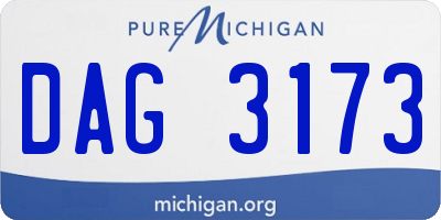 MI license plate DAG3173