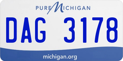 MI license plate DAG3178