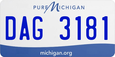 MI license plate DAG3181