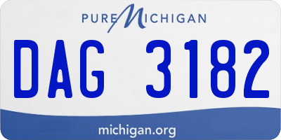 MI license plate DAG3182