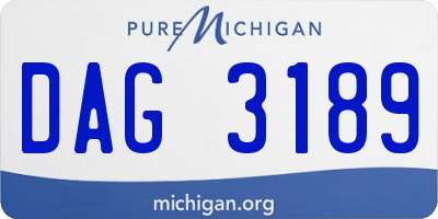 MI license plate DAG3189