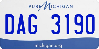 MI license plate DAG3190