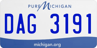 MI license plate DAG3191