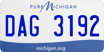MI license plate DAG3192