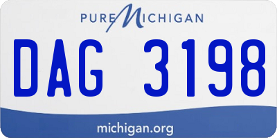 MI license plate DAG3198