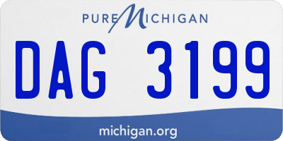 MI license plate DAG3199