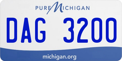 MI license plate DAG3200