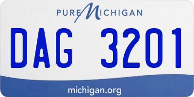 MI license plate DAG3201