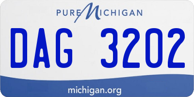 MI license plate DAG3202