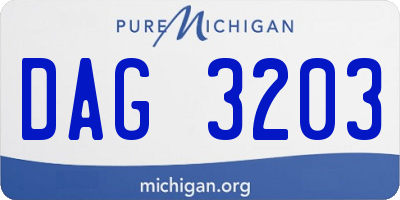 MI license plate DAG3203
