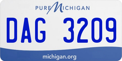 MI license plate DAG3209