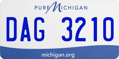 MI license plate DAG3210