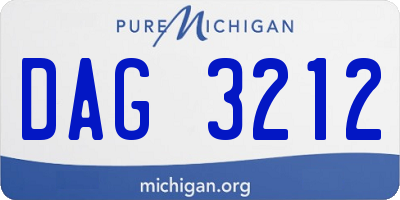 MI license plate DAG3212