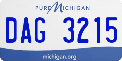 MI license plate DAG3215