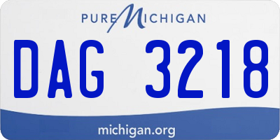 MI license plate DAG3218