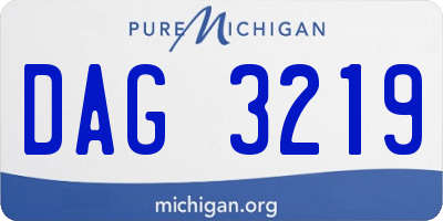 MI license plate DAG3219