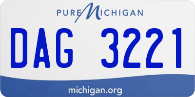 MI license plate DAG3221