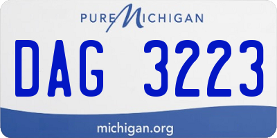 MI license plate DAG3223