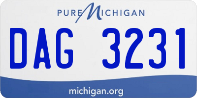 MI license plate DAG3231