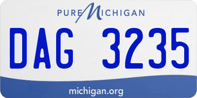 MI license plate DAG3235