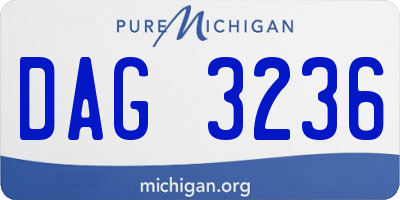 MI license plate DAG3236