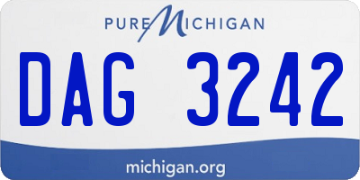 MI license plate DAG3242