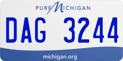MI license plate DAG3244