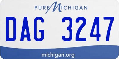 MI license plate DAG3247