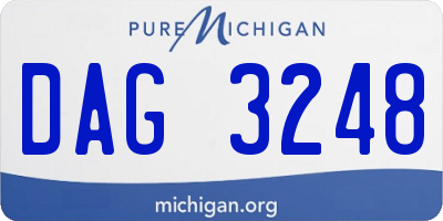 MI license plate DAG3248