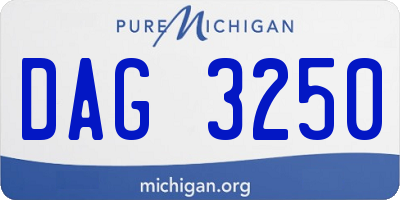 MI license plate DAG3250