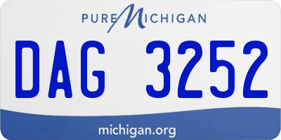 MI license plate DAG3252