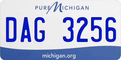 MI license plate DAG3256