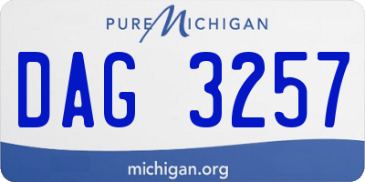 MI license plate DAG3257
