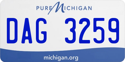 MI license plate DAG3259